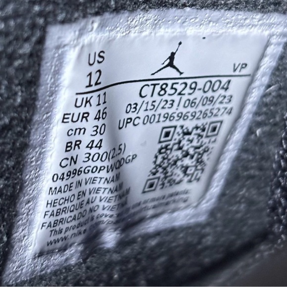 Jordan 6 Retro Aqua 2023 Size 12